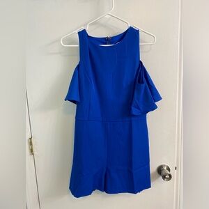 She + Sky Royal Blue Cold Shoulder Romper